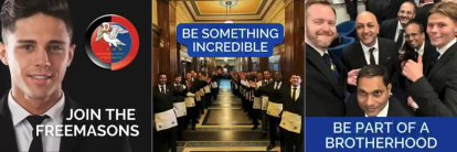 'Únete a los masones', 'Sé algo increíble', 'Forma parte de una hermandad': las nuevas formas masónicas de atraer miembros.