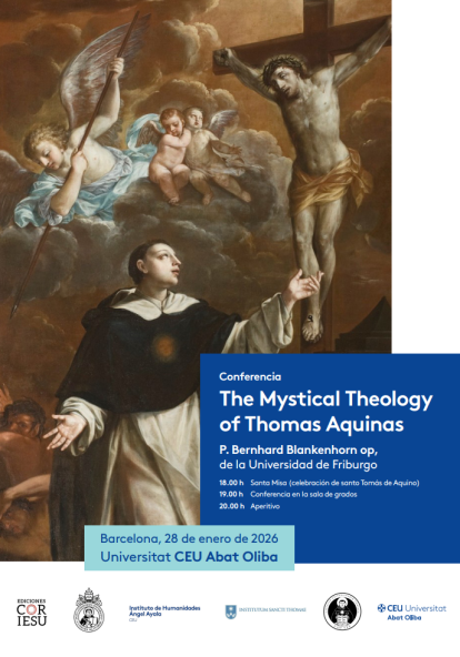 Cartel del acto de hoy en la Universitat Abat Oliva.