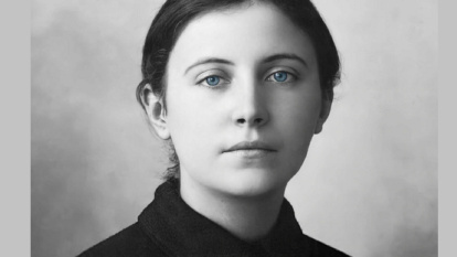 Fotografía fascinante clásica, retocada, de Santa Gema Galgani, fallecida con 25 años, mística italiana