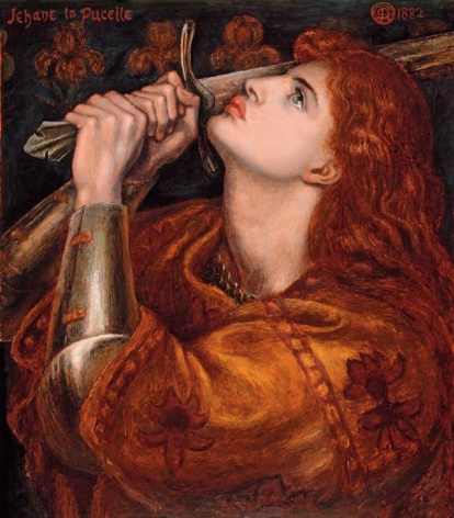 Juana de Arco, un representativo cuadro del prerrafaelita Dante Gabriel Rossetti.