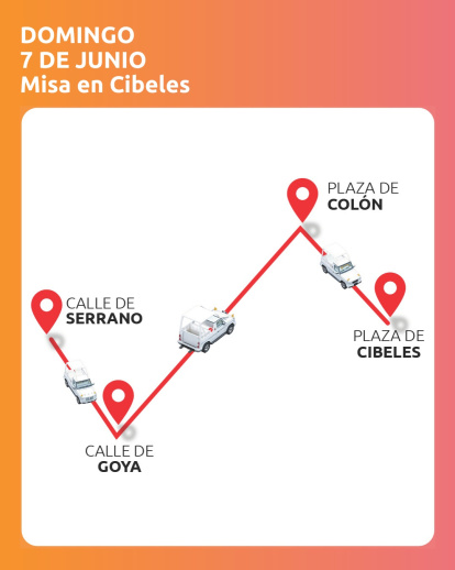 Segundo recorrido del papamóvil en Madrid