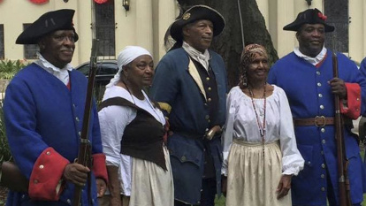 Recreación histórica de soldados hispánicos negros libres en Fuerte Mosé, Florida